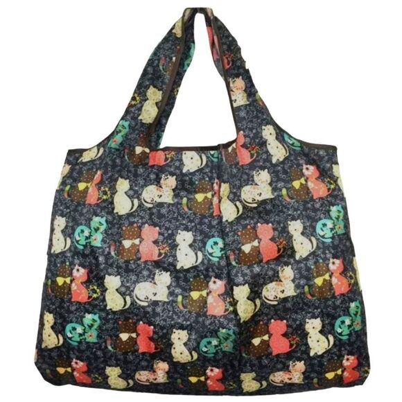 Colorful Cat Print Tote Bag - Picture 4 of 10